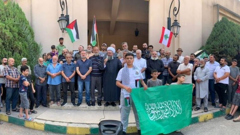 لبنان: وقفة أمام مسجد الغفران في صيدا نصرة للشعب الفلسطيني