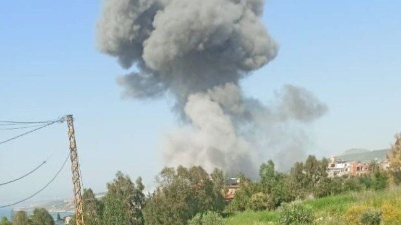 الطيران الحربي الصهيوني يشنُّ غارة جوية بالصواريخ استهدفت بلدة الناقورة في جنوب لبنان