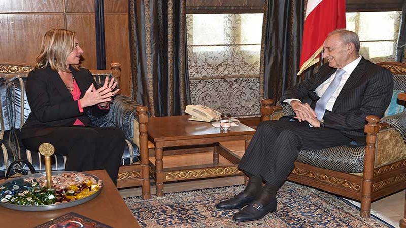 الرئيس بري أمام موغيريني: استثمار ثروات لبنان هو الأمل للنهوض اقتصاديًا