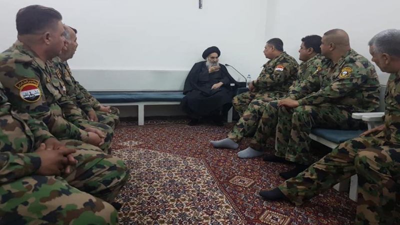 السيد السيستاني يلتقي جرحى الجيش العراقي
