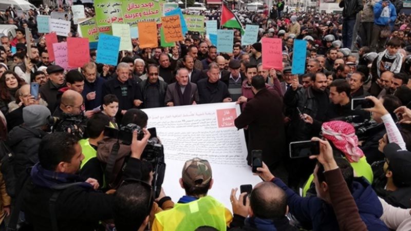 الأردن: مسيرة احتجاجية لإلغاء اتفاقية الغاز مع العدو