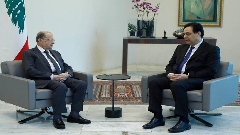 الرئيس عون يلتقي الرئيس دياب تمهيداً للاجتماع الأمني الذي يعقد في قصر بعبدا