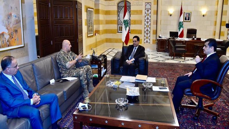 دياب بحث الأوضاع الأمنية مع قائد الجيش ومدير المخابرات 