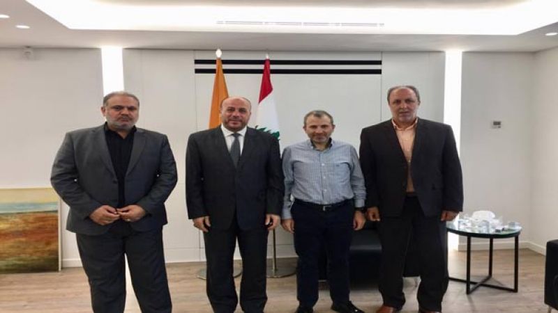 ممثل حماس زار رئيس التيار الوطني الحر وأكدا على مواجهة التحديات وحق الفلسطينيين في العيش بكرامة في لبنان