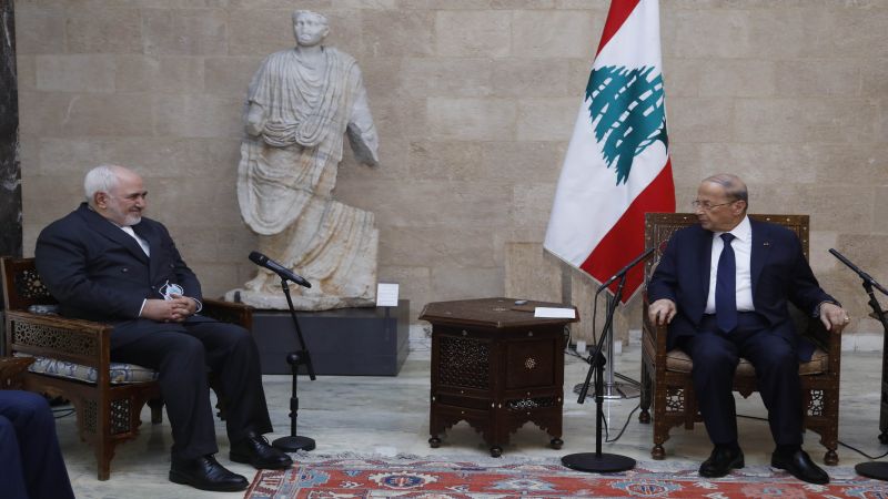 ظريف: أكدت للرئيس عون استعداد الجمهورية الإيرانية للتعاون مع لبنان في مجال إعادة الإعمار والبناء ومجال الطاقة ومجال الأدوية