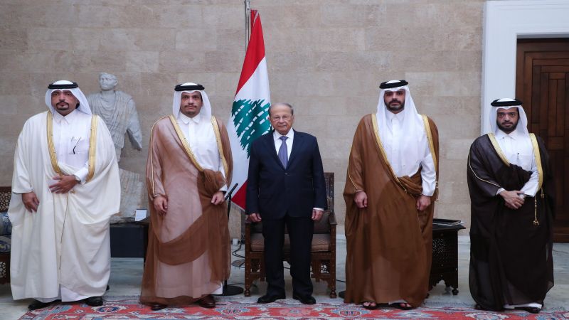 الرئيس عون مستقبلاً وزير الخارجية القطري: لبنان يرحب بأي مساعدة يمكن أن تقدمها قطر في مجال إعادة إعمار الأحياء المنكوبة