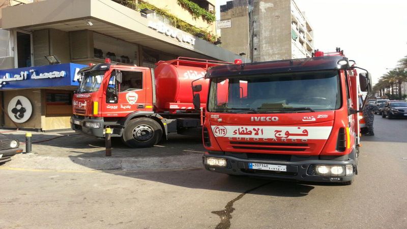فوج إطفاء بيروت أخمد حريقاً في أحد المباني قيد الإنشاء في معهد قوى الأمن