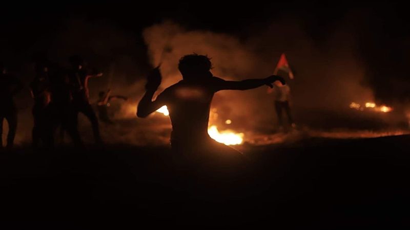 بالصور: فعاليات الإرباك الليلي قرب حدود شرق غزة بعد تظاهرات رافضة لـ "مسيرة الأعلام"