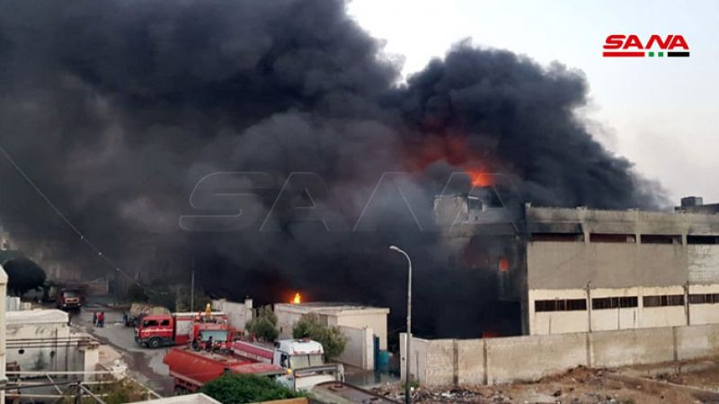 سوريا: 8 إصابات في حريق اندلع في معمل للدهانات في حلب