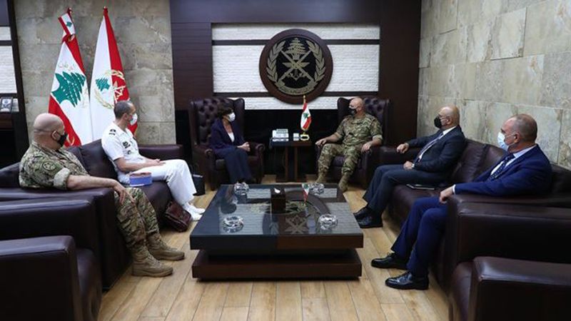 قائد الجيش اللبناني استقبل السفيرة الفرنسية والملحق العسكري التركي