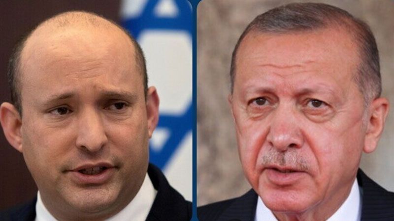 أول اتصال هاتفي بين رئيس وزراء الاحتلال والرئيس التركي منذ 2013&lrm;&lrm;