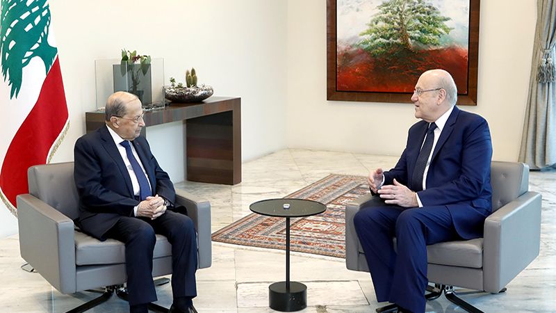 لبنان: الرئيس عون يلتقي ميقاتي قبيل جلسة مجلس الوزراء في قصر بعبدا