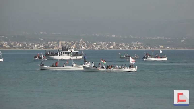 مسيرة رمزية بالمراكب في ميناء صور دعمًا لفلسطين