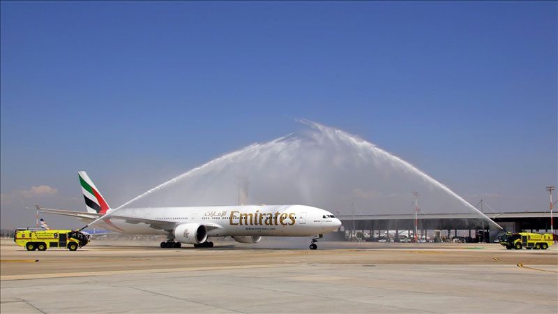 طيران الإمارات يهبط بأول رحلة في مطار "تل أبيب"