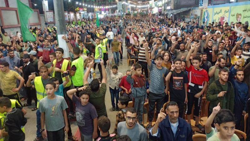 تظاهرة جماهيرية حاشدة لـ"حماس" برفح نصرة للقدس والضفة