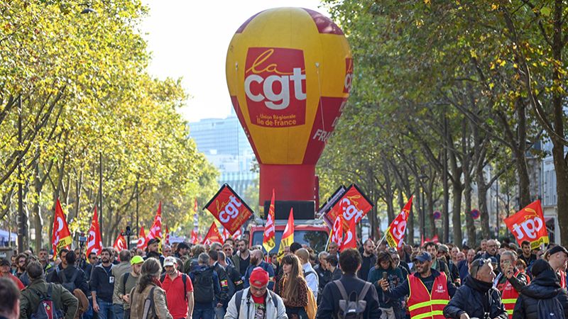 الشارع الفرنسي يشهد حركة إضرابات واحتجاجات واسعة للمطالبة برفع الأجور