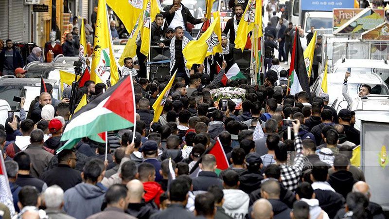 فلسطين المحتلة: تشييع جثمان الشاب رائد النعسان في رام الله 