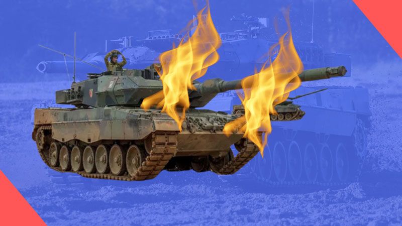 دبابات "ليوبارد" الألمانية تحترق في أوكرانيا