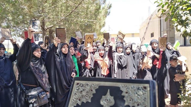الهيئات النسائية تنظم وقفات احتجاجية إستنكارية نصرة لكتاب الله في قرى البقاع