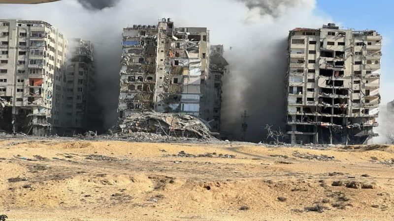فلسطين: طائرات الاحتلال تدمّر ثلاث أبراج سكنية بمدينة الزهراء بالمحافظة الوسطى في قطاع غزة