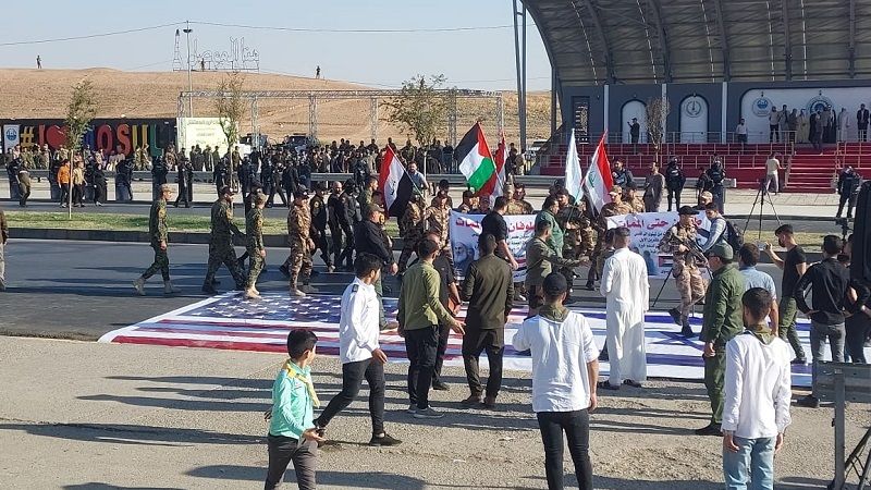 بالصور.. انطلاق تظاهرات كبيرة في مدينة الموصل شمالي العراق للتنديد بجرائم الكيان الصهيوني في غزة