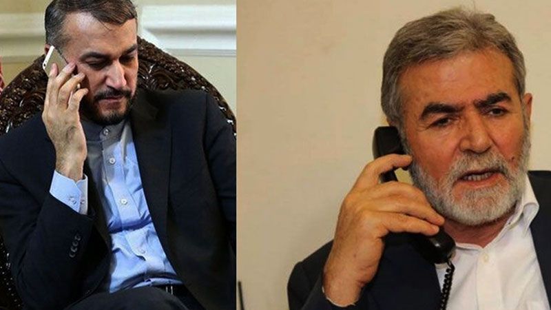 تناول العدوان على غزة.. القائد النخّالة يتلقّى اتصالًا هاتفيًا من عبد اللّهيان