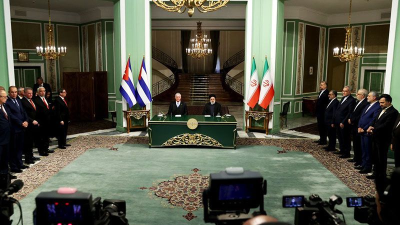 رئيسا إيران وكوبا يؤكّدان ضرورة تشكيل تحالف عالمي لدعم فلسطين