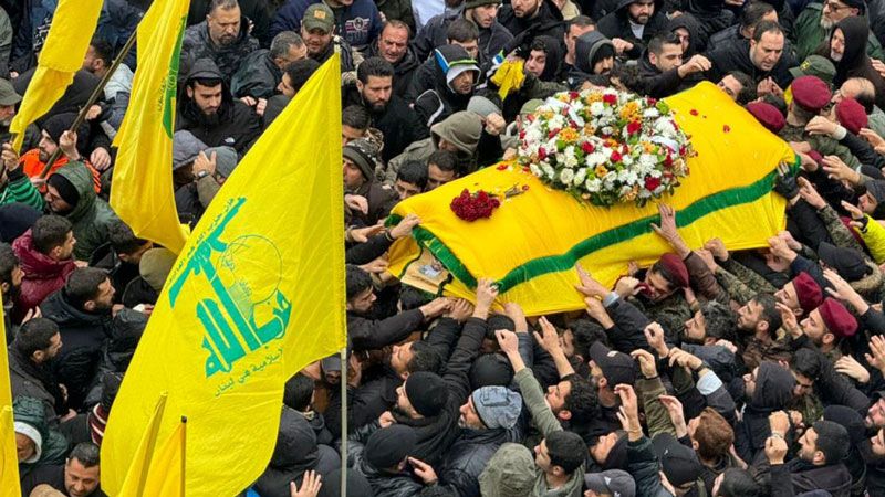 حزب الله يشيّع 5 شهداء على طريق القدس في الجنوب