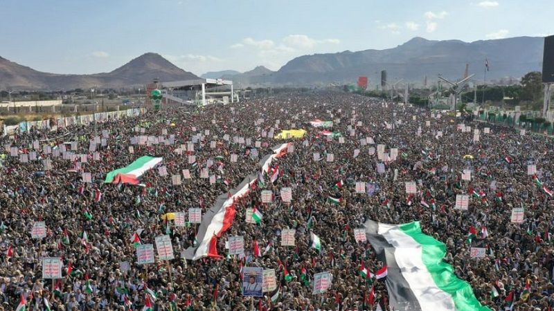 مسيرة جماهيرية كبرى في صعدة نصرةً للشعب الفلسطيني