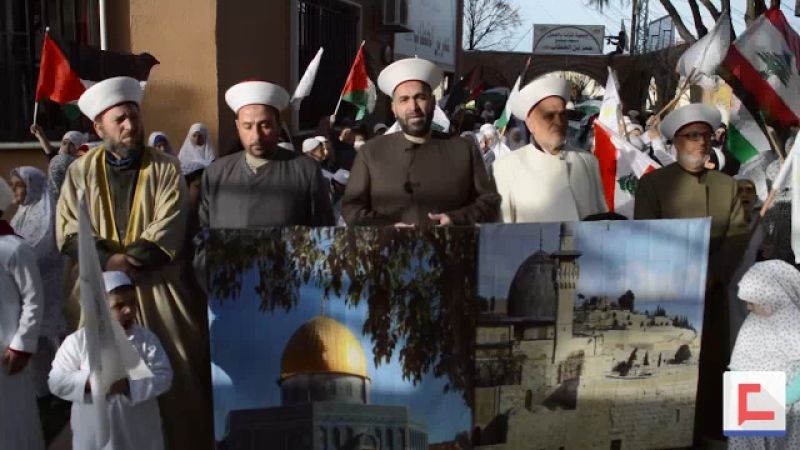 مسيرة تضامنية لطلبة العلوم القرآنية في بر الياس دعمًا للشعب الفلسطيني