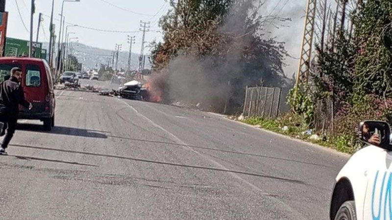 شهيدان في غارة استهدفت سيارة على طريق عام صور - الناقورة