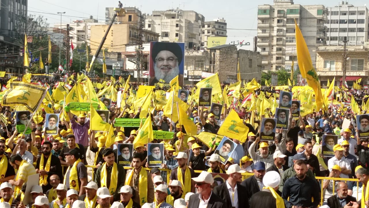 بالصور: جانب من مهرجان حزب الله الانتخابي الكبير في النبطية