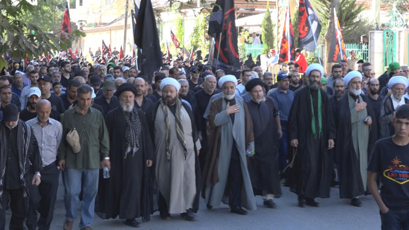 مسيرة حاشدة أمام مقام السيدة خولة (ع) في بعلبك إحياءً لأربعين الإمام الحسين (ع)
