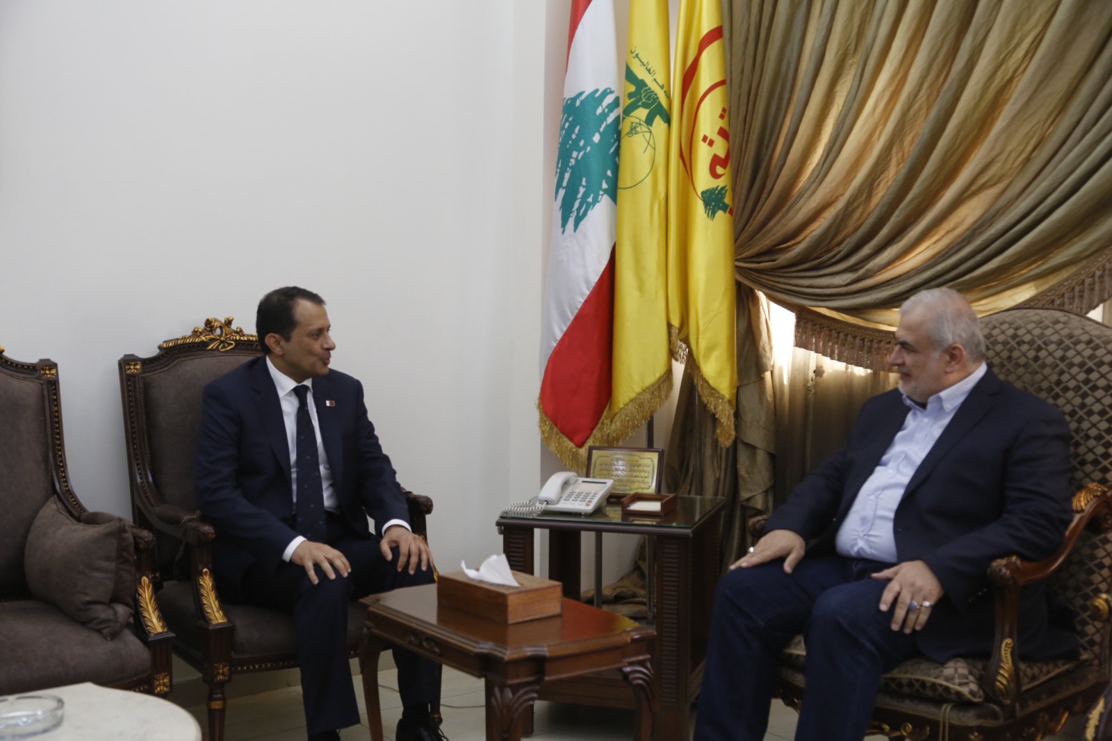 النائب رعد استقبل السفير القطري الجديد لدى لبنان في حارة حريك في زيارة تعارفية